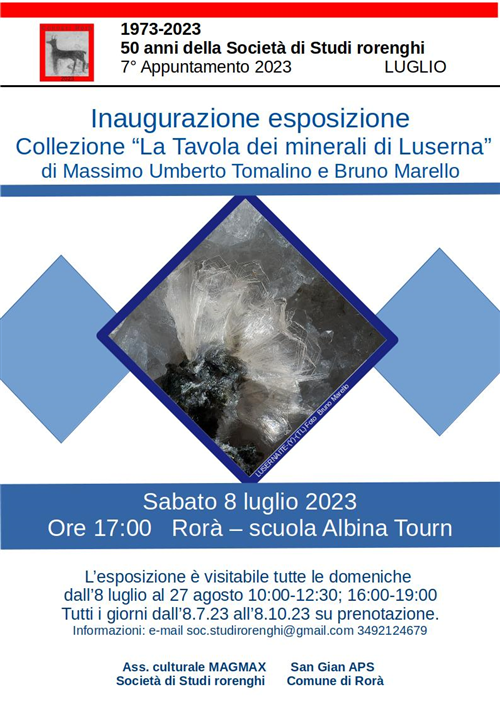 Esposizione collezione "La tavola dei minerali di Luserna"