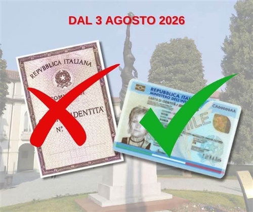 Cessazione validità carta d'identità cartacea dal 3 Agosto 2026