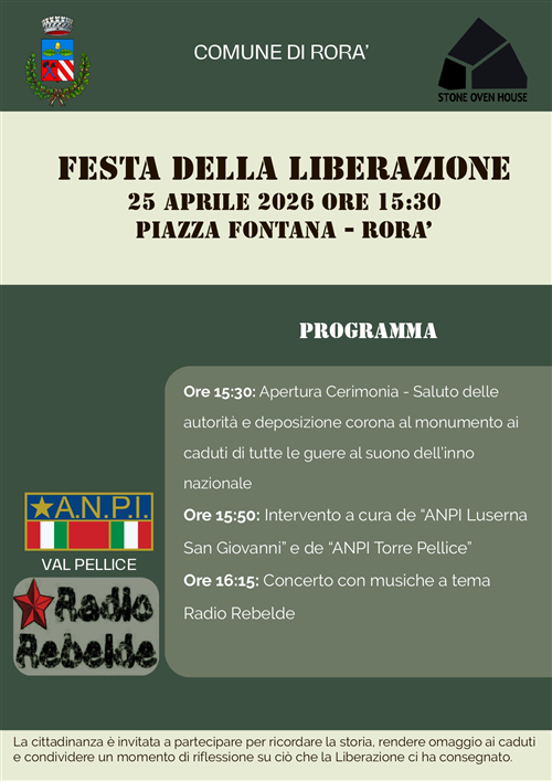 25 Aprile - Festa della Liberazione dal nazifascismo a Rorà